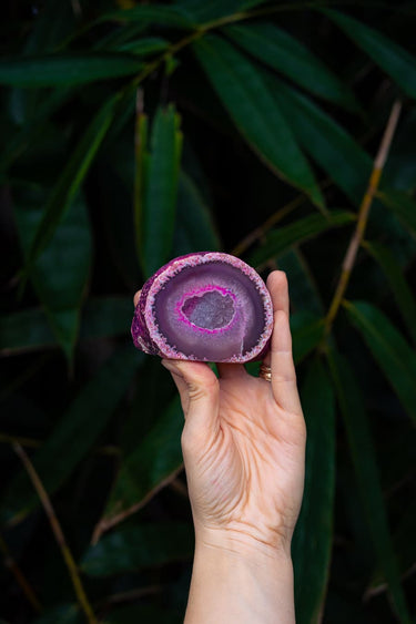 Pink Agate Cave with Druzy